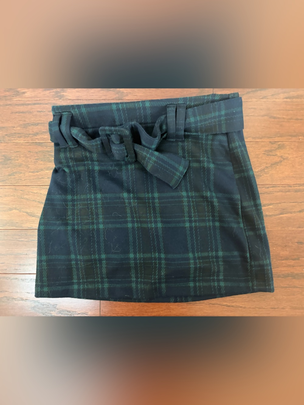 abercrombie kids Black and Green Plaid Bow-Waist Skort